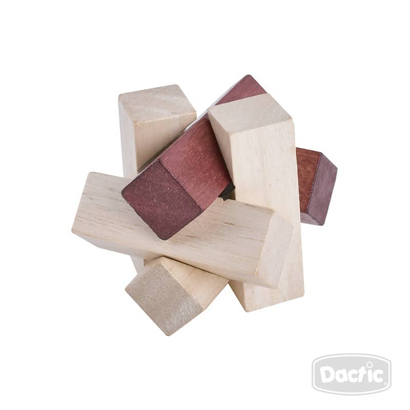 JUEGO DE INGENIO 3D DE MADERA 6 PZAS.