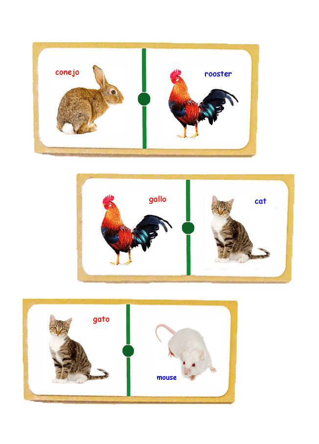 DOMINÓ DE MADERA ANIMALES DOMÉSTICOS