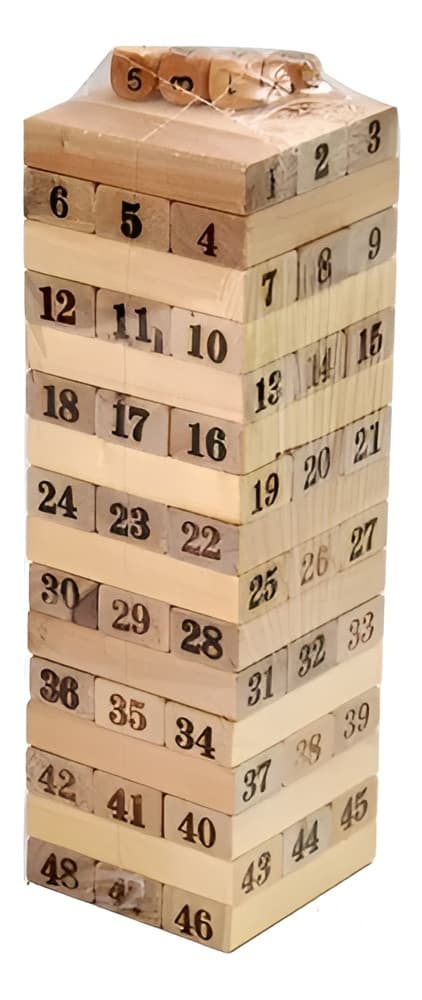 YENGA NUMEROS Y DADOS MADERA